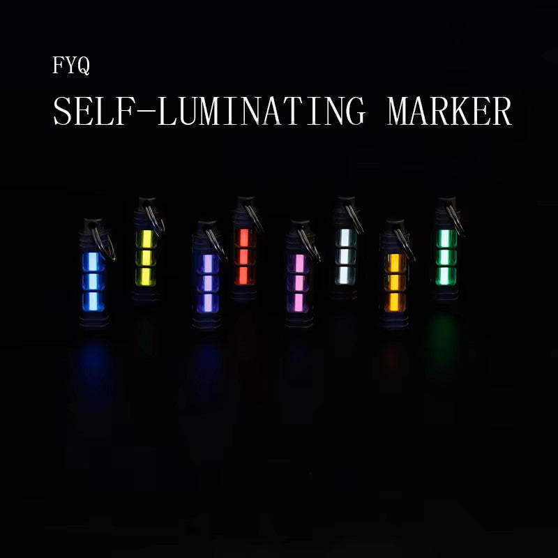 Titanium Alloy Luminous Night Signal Light Outdoor EDC Luminous 3.5*25mm Fluorescent Tube Self-illuminating Key Chain