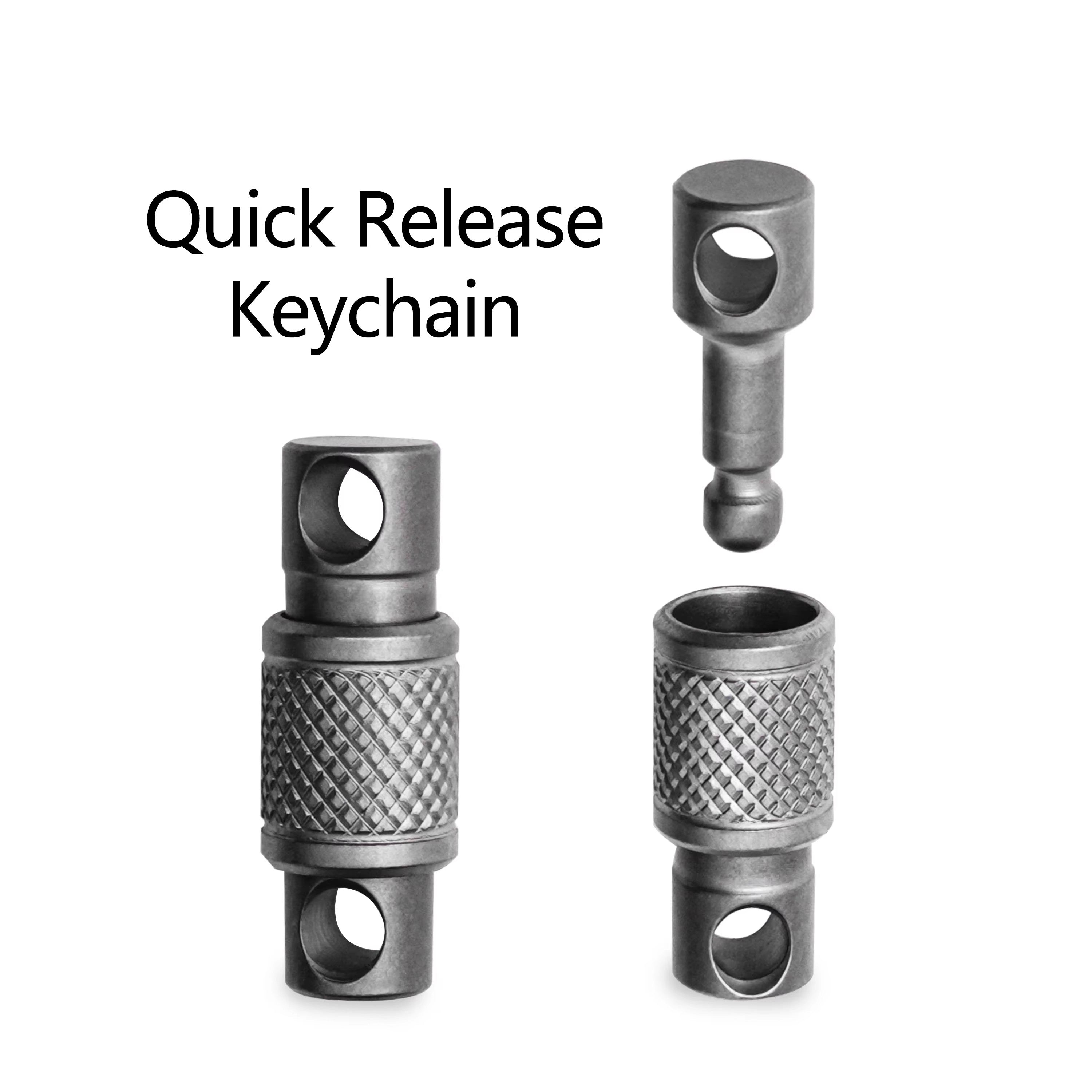 EDC Titanium Alloy Keychain Quick Release Buckle 360 ° Rotation Mini Portable Connector Tool With Stainless Steel Keyring