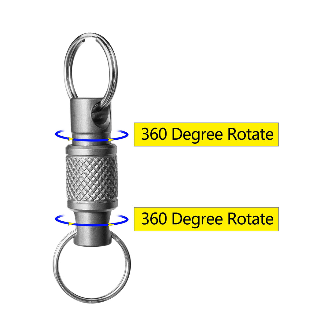 EDC Titanium Alloy Keychain Quick Release Buckle 360 ° Rotation Mini Portable Connector Tool With Stainless Steel Keyring